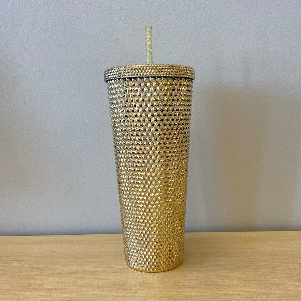 ✨Starbucks 2022 holiday collection✨ Bling Cold Cup metallic gold 24oz✨ - Picture 4 of 7